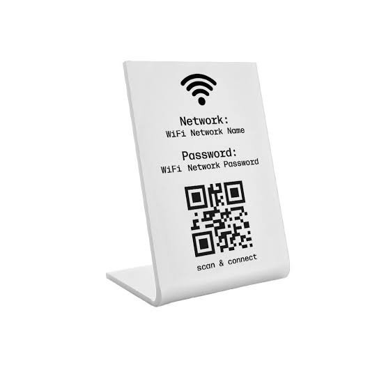 Stand nfc &amp; qr code wifi